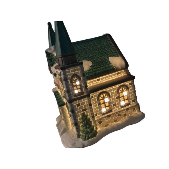 Trim a Home Lighted Village Church Ceramic - Picture 4 of 16